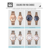 SKMEI 9198 Simple Roman Numeral Dial Metal Belt Quartz Watch for Couples